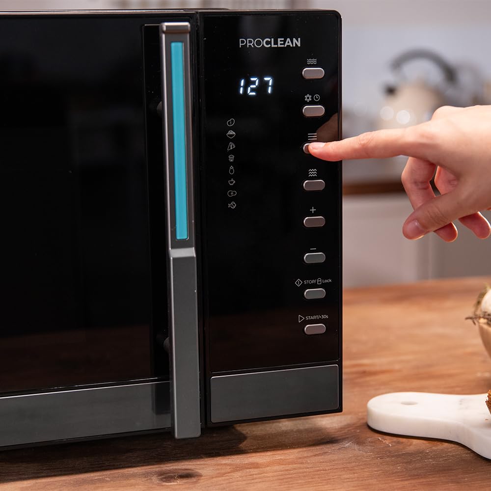 Cecotec Proclean 5130 Digitale Mikrowelle mit Grill, 23 l, 800 W und 1000 W Grill, Gleichmäßiges Kochen, 5 Leistungsstufen, Auftaufunktion, Timer 60 Minuten, Drehteller 285 mm 6