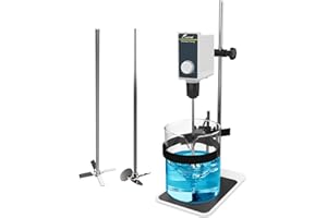 LABFISH Overhead Stirrer Lab Stirrer Mixer Adjustable Speed 100-1000RPM Capacity 10L 10000 mPas W/Stirring Rod and Stainless 
