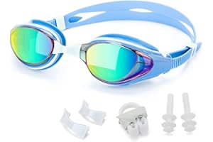 WAVE Nearsighted Swim Goggles, Shortsighted Optical Swimming Goggles No Leaking Anti Fog UV Protection for Adult Men Women