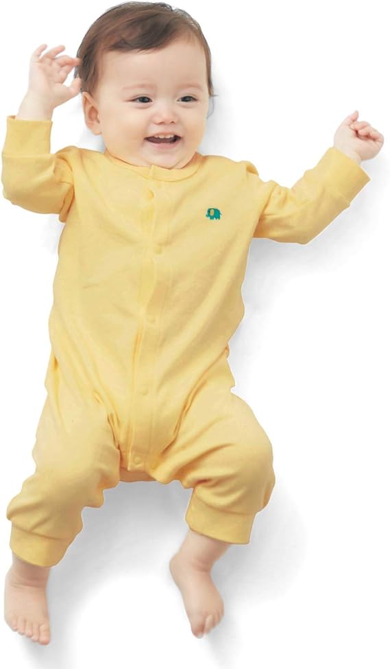 Amazon Co Jp ベルメゾン パジャマ ベビー カバーオール 前開き 男の子 女の子 長袖 ワンポイント 服 ファッション小物