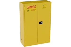 Jamco 45-Gallon Safety Flammable Steel Cabinet for Flammable Liquids, Manual Close Doors, Yellow, 43-Inch x 18-Inch x 65-Inch, Model BM45