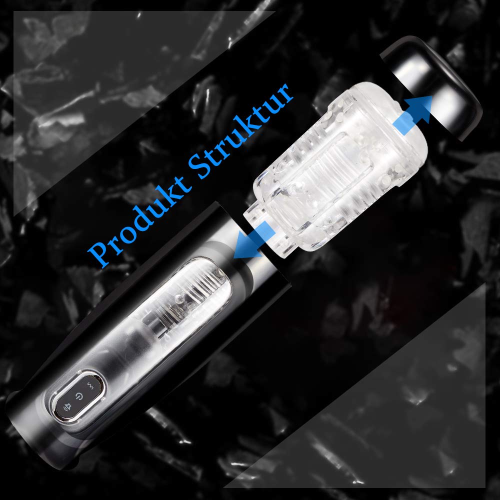 Fondlove Automatischer Masturbator Cup Teleskopischer Rotations Masturbatoren mit Stossfunktion Stimme Masturbieren Sexspielzeug für Männer 10 Modi 10 Geschwindigkeit