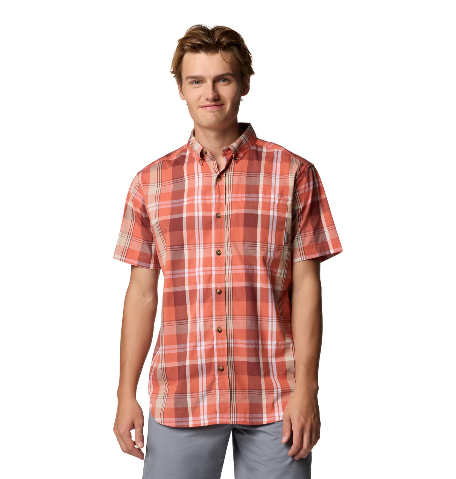 Columbia Men's Rapid Rivers II Short Sleeve Shirt, Tuscan Multi Plaid, Small Image
