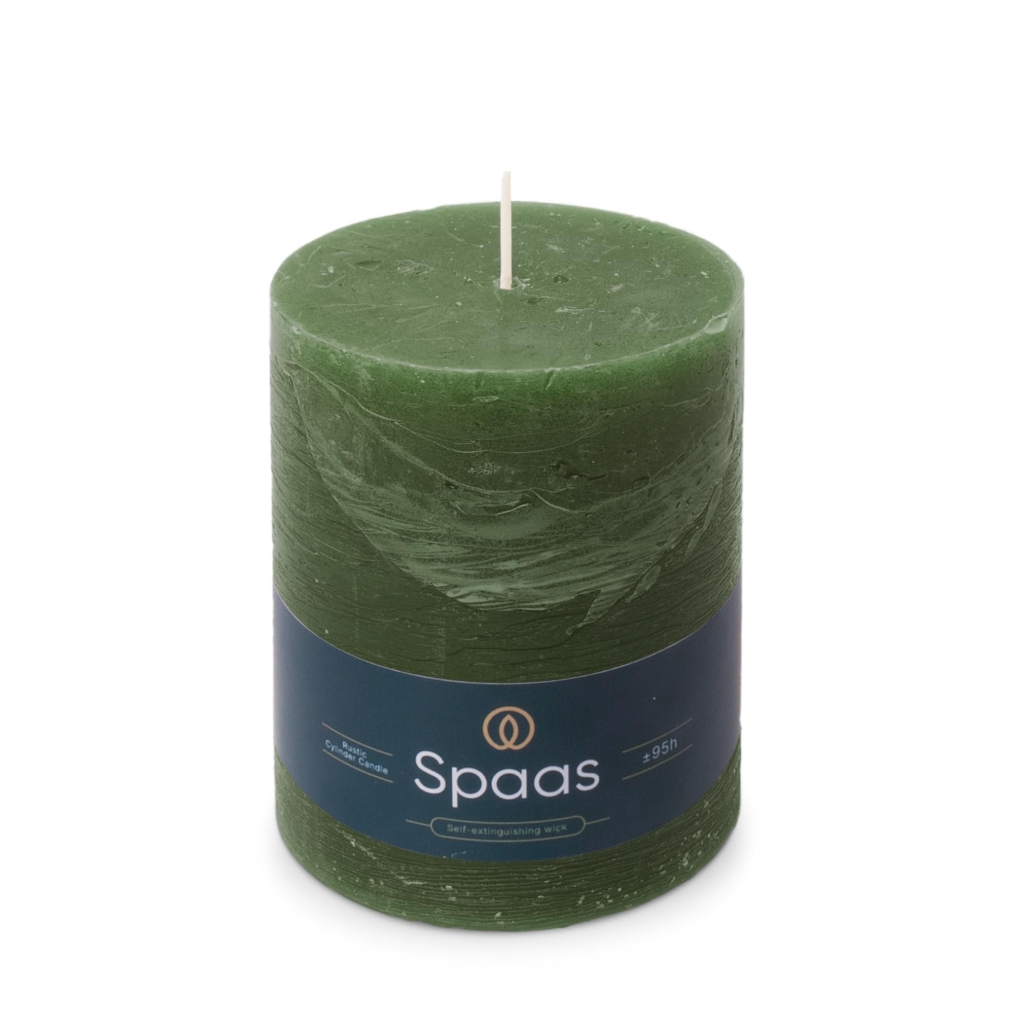 Spaas Rustic Pillar Candle 100/130 mm 95h, Dark Green