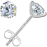 Leejory Moissanite Earrings for Men Women, 0.6ct-4ct D Color VVS1 Clarity Round Cut Moissanite Stud Earrings White Gold 925 Sterling Silver Stud Earring Gifts Birthday Anniversary Valentine's Day