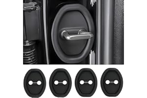 EPTCHN Car Door Latch Covers – Premium Silicone Door Protector, Self-Adhesive Car Door Lock Covers for Cars, Trucks & SUVs, Universal Fit, Noise Reduction and Scratch Protection 4-Pack (Black)
