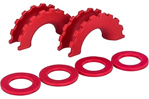 BUNKER INDUST D Ring/Shackle Isolator Kit,1 Pair Red D-Ring Isolator and 4 Pcs Washers Dring Cover Fit for 3/4" Shackle Hooks 4x4 Off Road Jeep Accessories Protect Bumper and Reduce Rattling