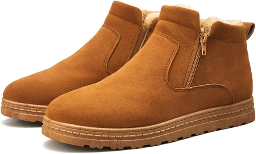 Amazon Lecmt スノーブーツ 防寒ブーツ ムートンブーツ ウィンターブーツ メンズ 裏起毛 ボア 防水 滑り止め サイドファスナー 大きいサイズ カジュアルブーツ 男性靴 スノーブーツ 滑り止め 暖かい ワークシューズ ブーツ