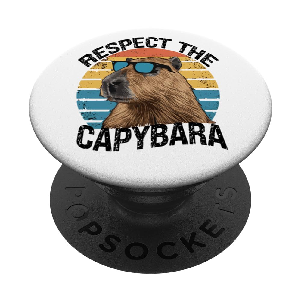 capybara Retro rodents cute capybara pet for girls women's PopSockets Swappable PopGrip