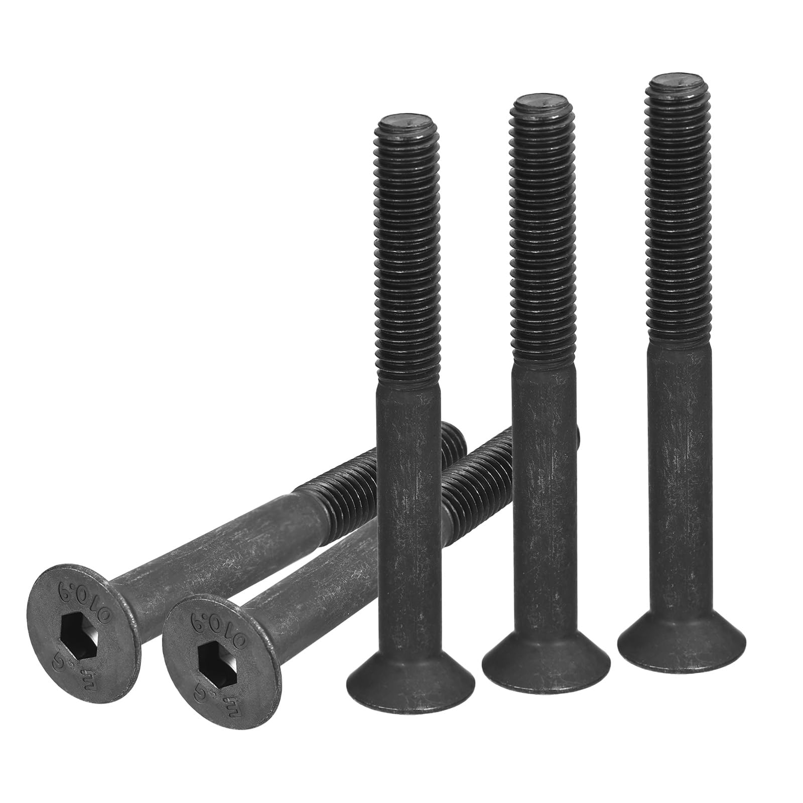 DTGN M8-1.25x70mm Flat Head Socket Cap Screws, 10 Pack Hex Socket Flat Head Screws Carbon Steel Black Oxide, Countersunk Bolts