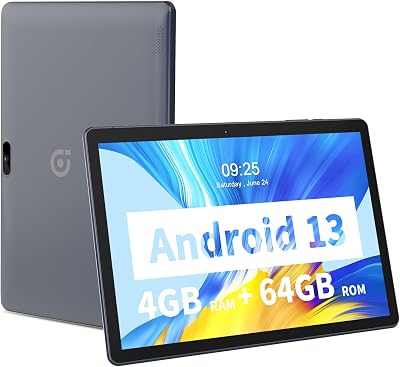 PRITOM 10 Inch Android Tablet 64GB ROM 1024GB SD Expand Quad Core 6000mAh