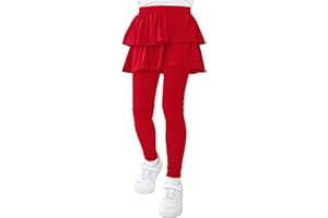 Resinta Girls Pants School Uniform Pants Warm Stretchy Leggings with Skirt 4-14 Years