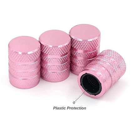 Tire Valve Stem Caps Pink 4 Pcspack Anodized Aluminum Tire Valve Cap Set Corrosion Resistant Universal Stem Covers For Trucks Motorcycles And