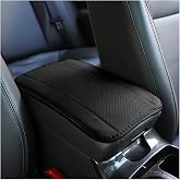 8sanlione PU Leather Car Center Console Pad, Black | water-resistant leather surface, armrest seat-box coverage, fits most cars, SUVs and trucks, car interior accessories