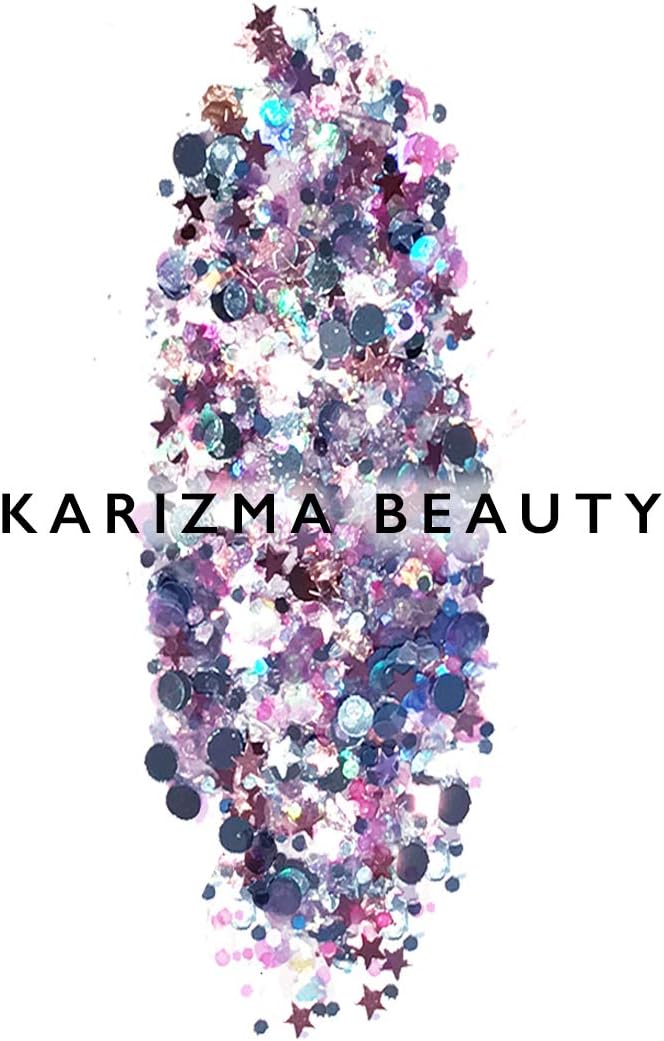 Unicorn Strobe Biodegradable Chunky Glitter // Karizma Beauty Silver Face Bio Glitter Eco Glitter Festival Chunky 10g - Image 3