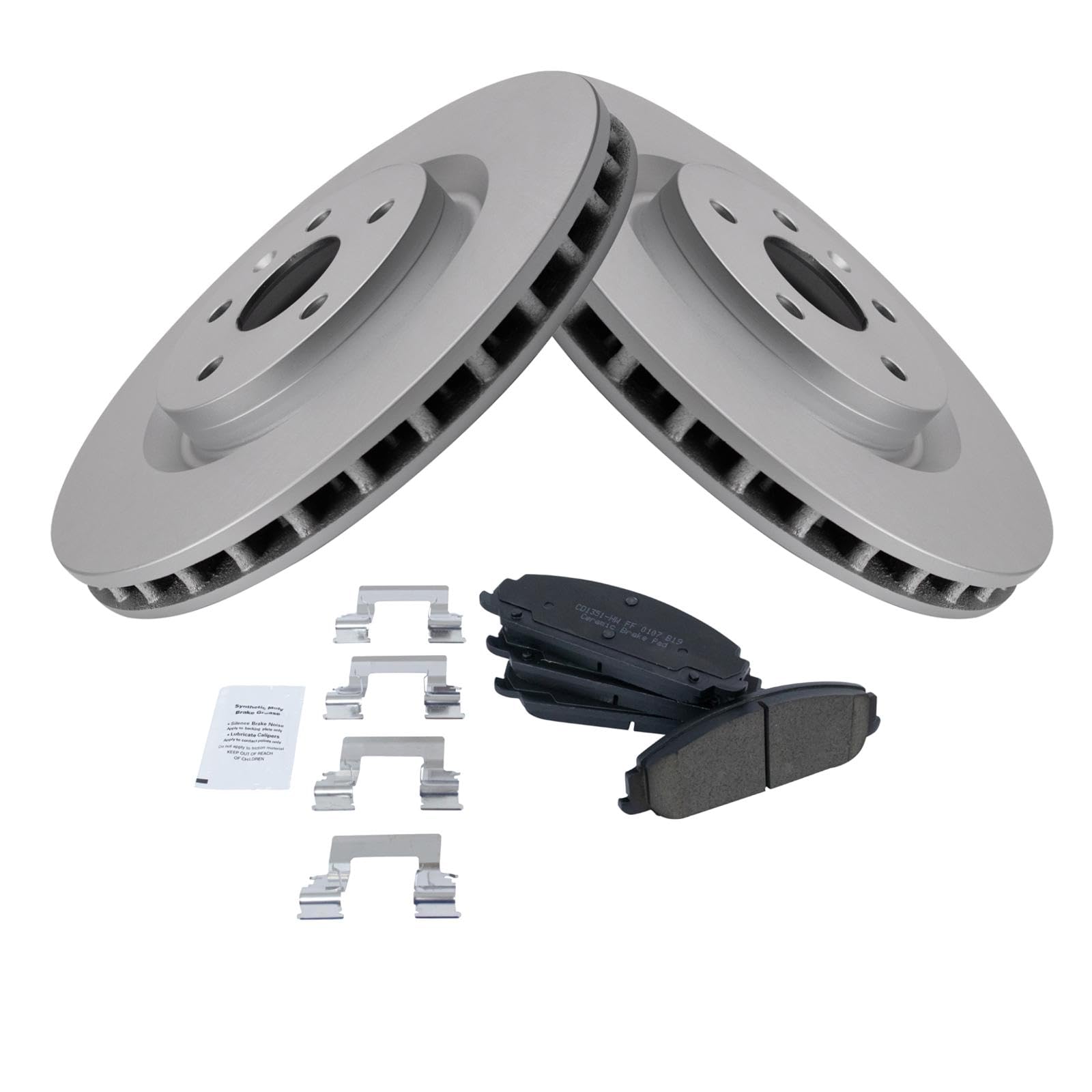 TRQ Front Brake Pad and Rotor Set Ceramic Compatible with 2009 Pontiac G8 GXP Image