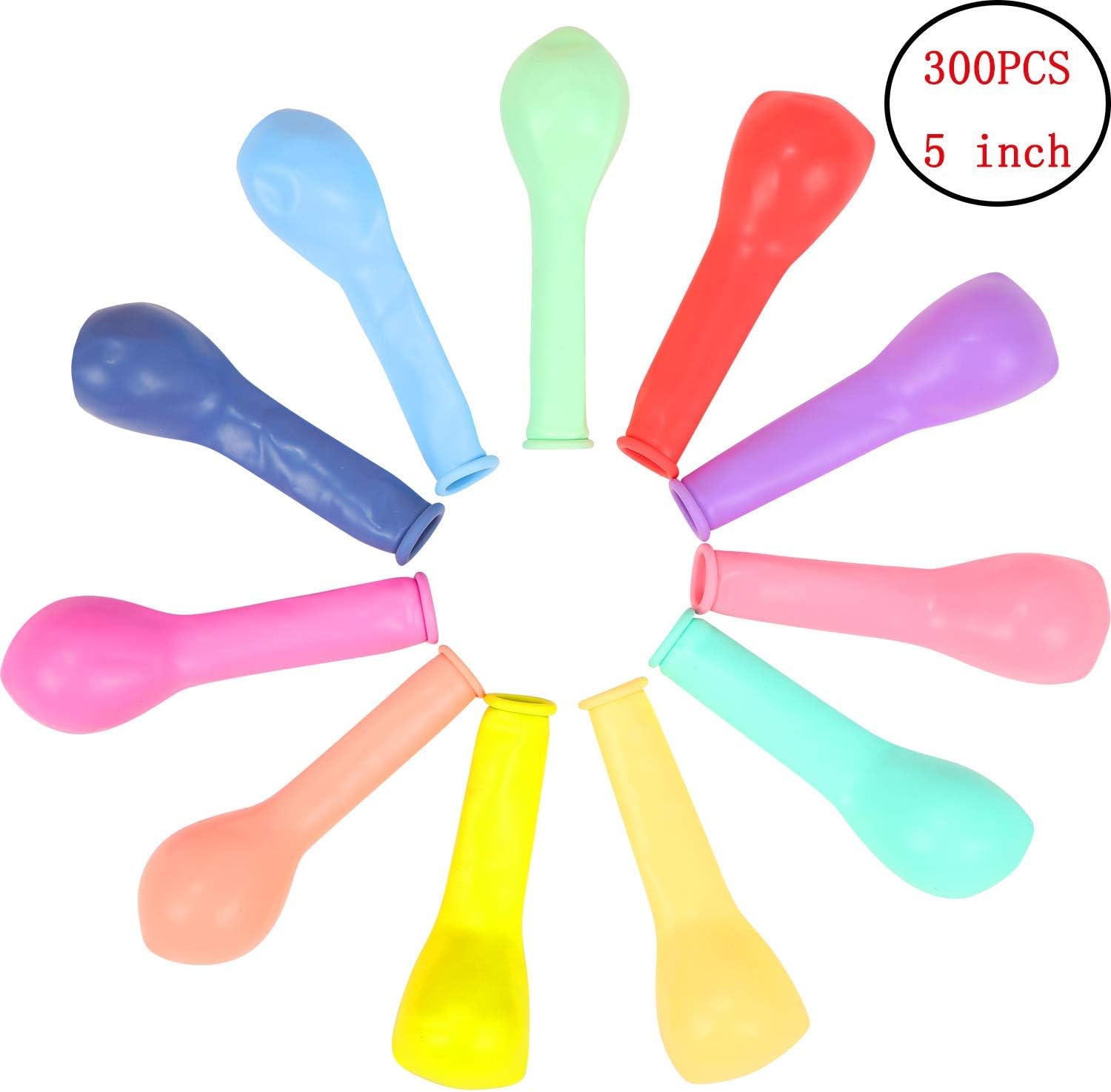 300 Pieces Pastel Balloons 5 Inch Candy Color Balloons Macaron Mini Balloons for Birthday Wedding Baby Shower Party Decorations (Macaron Candy Color)