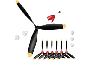 Outus 6 Sets Spare Rc Plane Propellers 3 Blade Propeller Compatible with P40 Fighter Remote Control Plane 761-13 Radio Controlled Airplane Carbon Fiber Nose Cone with Savers and Adapters