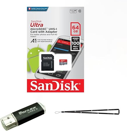 Sandisk 64gb Ultra Micro Sdxc Memory Card Works With Gopro Hero 18 Action Camera Uhs I Class 10 100mb S With Bonus Sd Tf Usb Reader Wisla Trust Lanyard Amazon Co Uk Computers Accessories