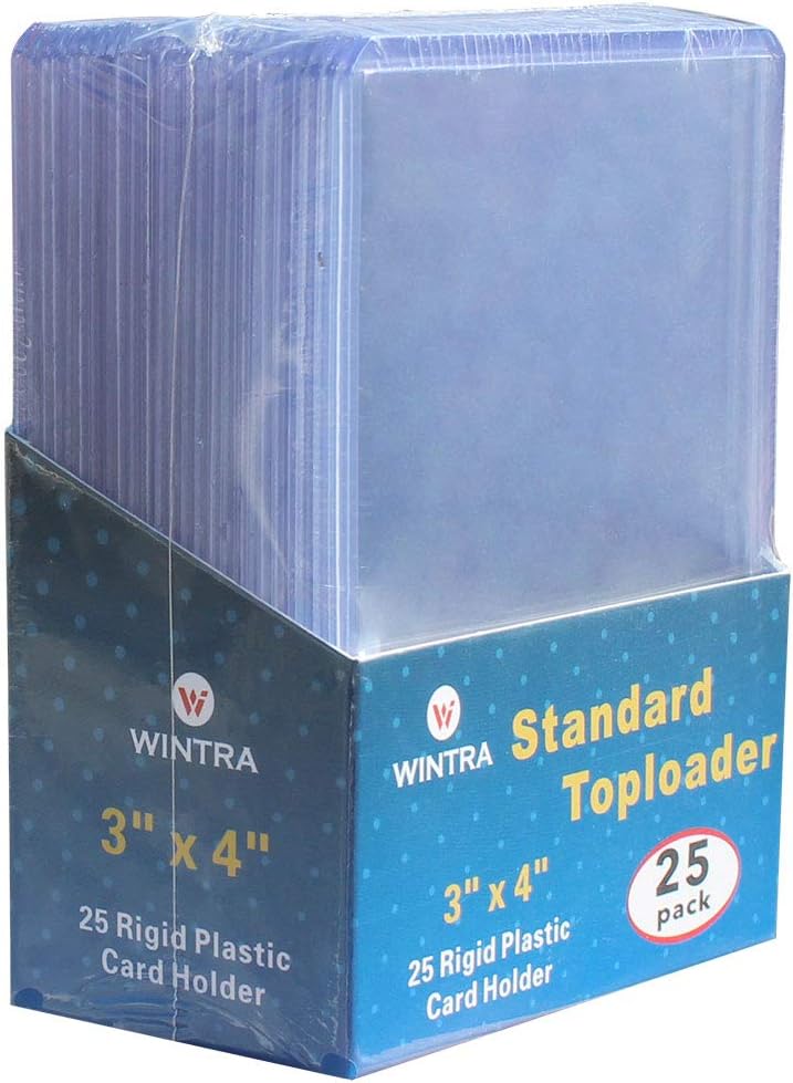 WINTRA 3" x 4" Toploaders and Penny Sleeves Bundle for Trading and Sports Cards, Including 50 35pt Toploaders and 100 Clear Soft Card Sleeves (50 toploaders + 100 Sleeves): Office Products