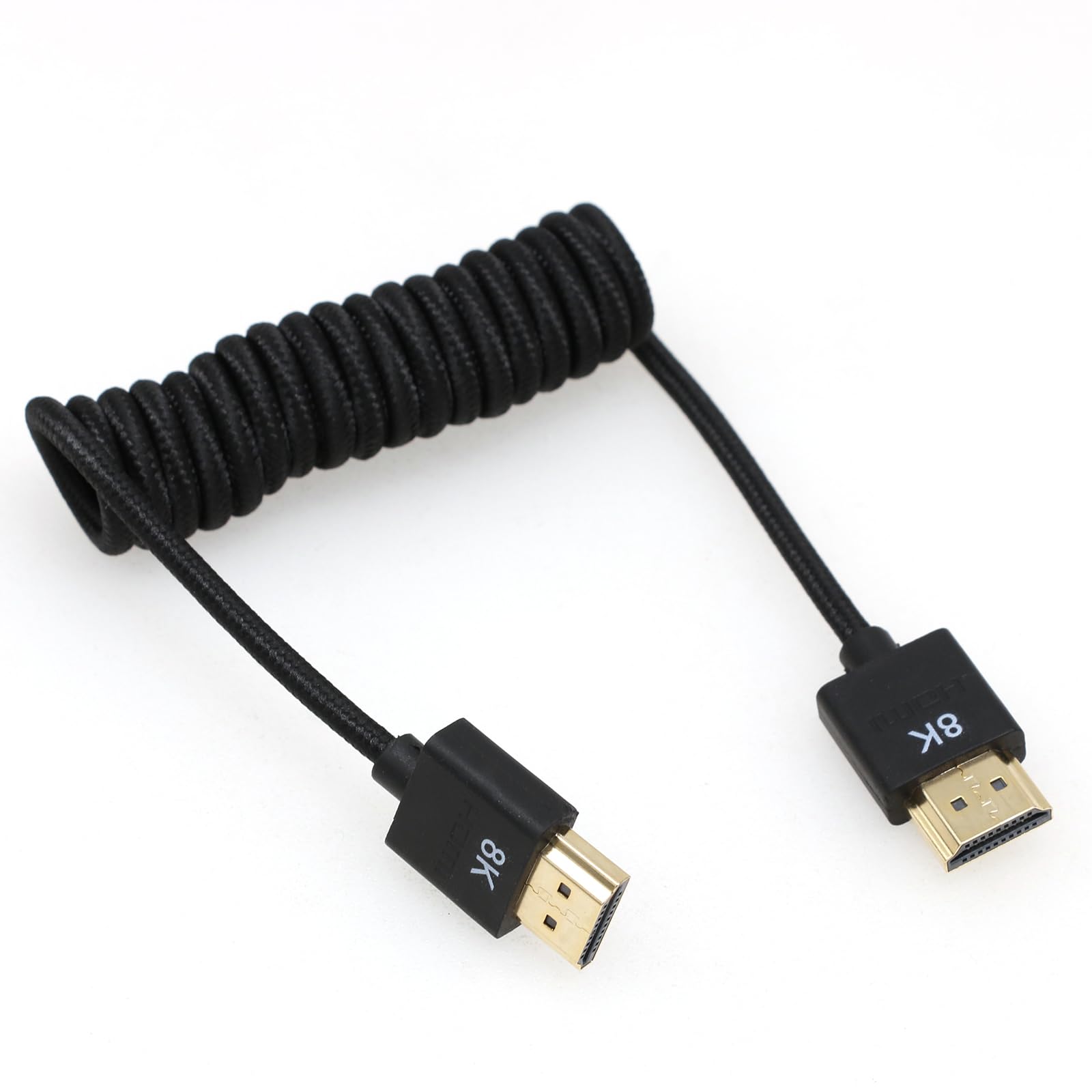 DRRI 8K HDMI to HDMI 2.1 Ultra High-Speed Braided Coiled Cable for Z Cam Camera to Atomos Ninja V / BM5 Monitors — image 1