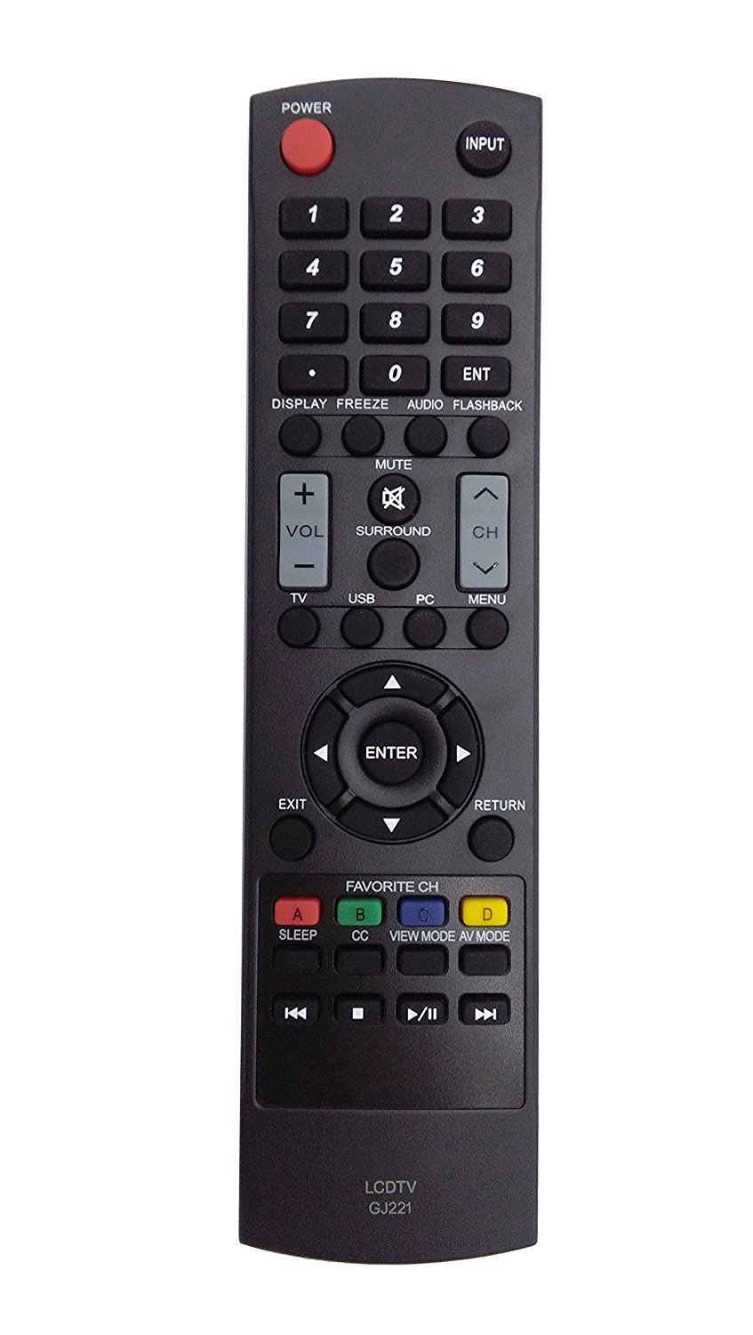 New GJ221 Remote for Sharp LED HDTV TV LC-32D59U LC-32D59 LC-42D69U LC-42D69  SVD-3815 LC-32LE440U LC-32SV29 LC-32SV29U LC-42SV49 LC-42SV49U LC-46SV50 ...