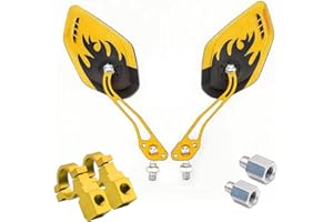 Nakazawa Bicycle Mirrors for Handlebars 2 Pack, Bike Mirrors for Electric Bike,Enhance Safety with Bicycle Mirrors Handlebar Mount,Ideal Bike Mirrors for Handlebars(Yellow)