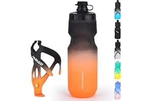 HASAGEI Bicycle Water Bottle Holder with 24 Oz Bottle, Durable Leak-Proof Non-Slip Design, Lightweight & Universal Fit for Mountain/Road Cycling Accessories