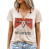 Country Concert Shirts for Women Vintage Graphic Tees Rock Band Shirt Country Western Cowgirl Shirts Casual Summer Tops