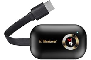 SmartSee HDMI Wireless Display Receiver 5G WiFi 4K 1080P Mobile Screen Cast Mirroring Adapter Dongle for iPhone Mac iOS Android to TV Projector Support Miracast Airplay DLNA No Switching (5G+2.4G)