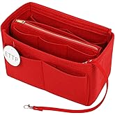 ETTP Purse Organizer Insert, Felt Tote Organizer Insert With Metal Zipper, Handbag Organizer For Speedy, Neverfull, Tote, Handbag, 7 Colors 5 Sizes