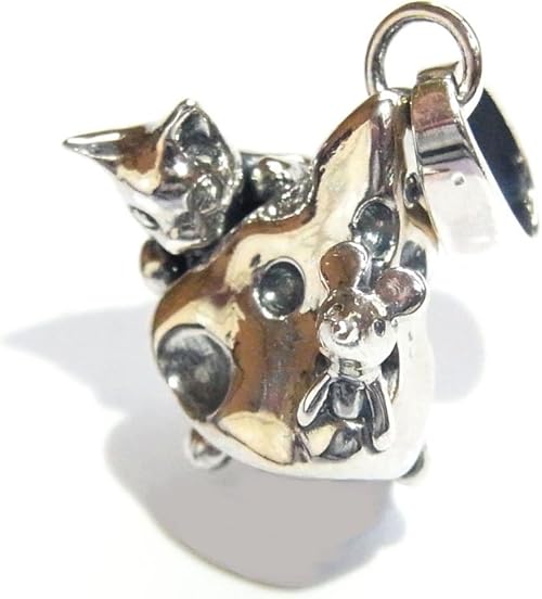 Amazon チーズネズミvs猫 ペンダントトップ シルバー 林檎屋 アクセサリー アニマル ネコ ねこ 鼠 ねずみ キャット マウス 動物 メルヘン ジュエリー レディース ネックレス プレゼント かわいい チャーム 通販