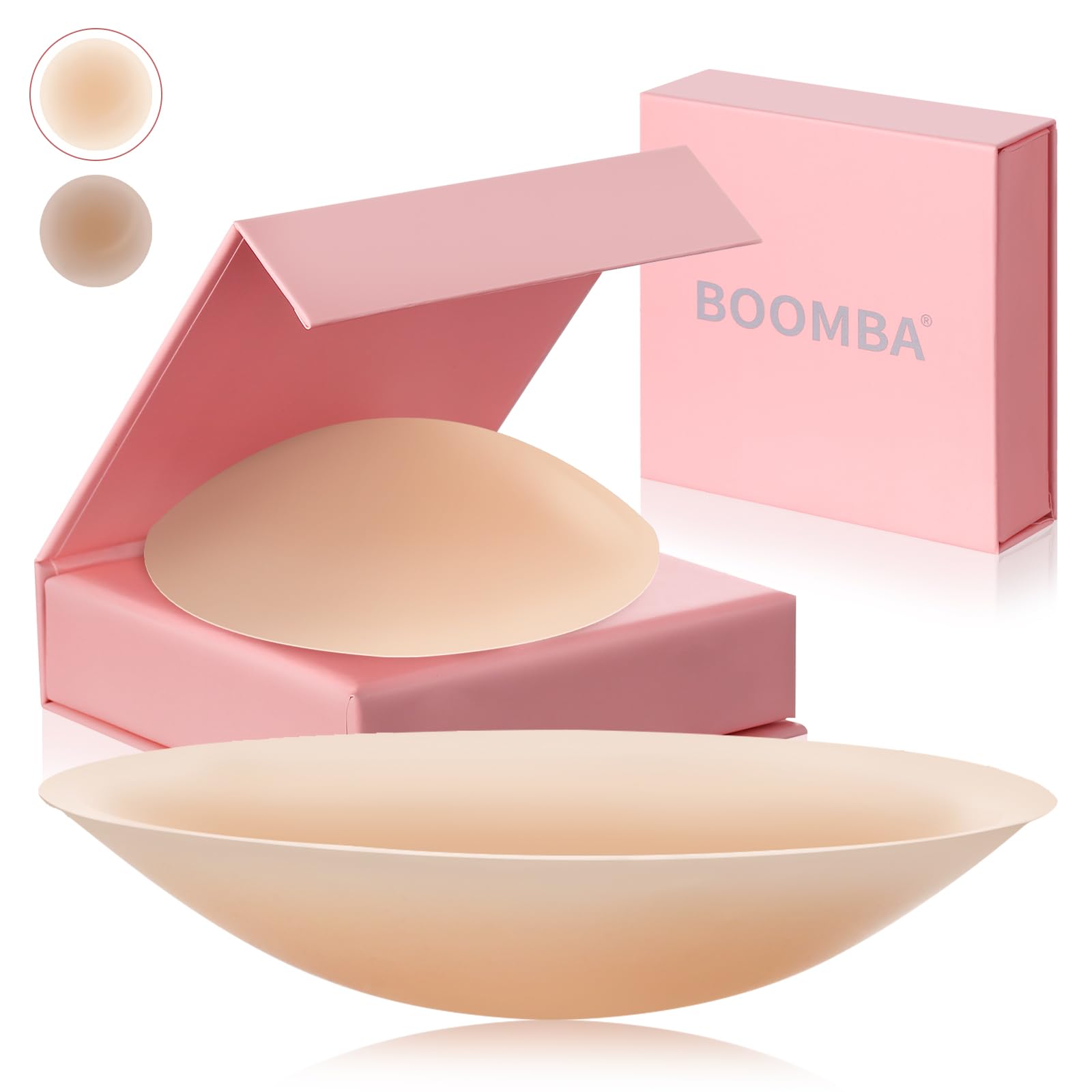 Photo 1 of Boomba®Nipple Covers Reusable Sticky Adhesive Silicone Pasties Nipple Covers Suitable for Travel and Dress Freedom (Creme)