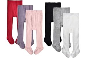 EPEIUS Baby Girls Tights Cable Knit Leggings Stockings Cotton Pantyhose for Newborn Infants Toddlers 3/6 Pack