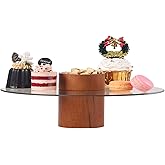 lorjibaso Crystal Glass Cake Stand, 11.2'' Cake Display Stand, Crystal Glass Fruit Plate, Clear Cake Stand, Display Desserts Holder for Wedding Cakes Serving Platters