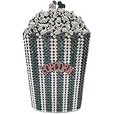 DJBM Luxury Women Popcorn Rhinestone Evening Bag Funny Crystal Handbag Novelty Diamond Clutch Purse for Evening Party Prom