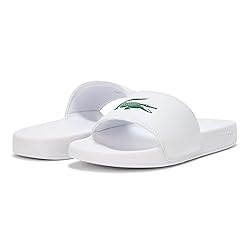 Lacoste Women's Serve Slide, White Croc, 9