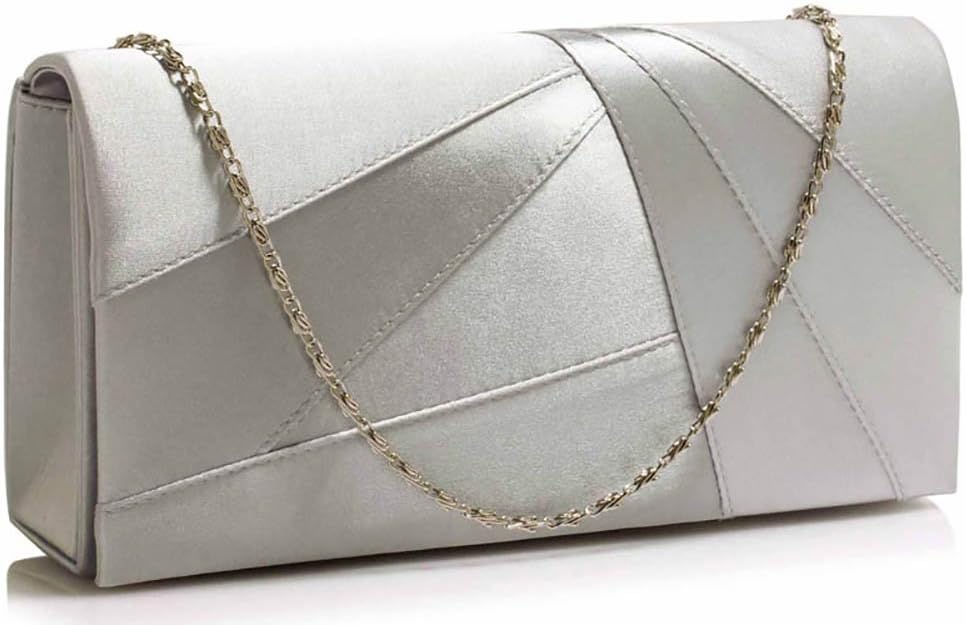 Satin Clutch Evening Bag For Women Ladies Handbag Party Wedding Luxury look New Hard Case Designer Purse