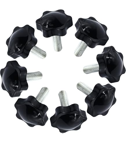 thumbnail image 2 of Black Plastic Head Screw Knobs – M8x1.25x50mm Thread, 43mm Knob, 4-Pack 2 of 3