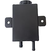 RACMOTO Universal Aluminum Alloy Coolant Power Steering Reservoir Tank Bottle 0.75L Black