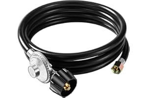 Suppmen Propane Hose with Regulator 8 Feet Universal QCC1 Replacement Hose and Regulator kit for LP Gas Grill 3/8 Female Flare Nut for Grill Heater Fire Pit Stove etc.as Parts and Accessories.