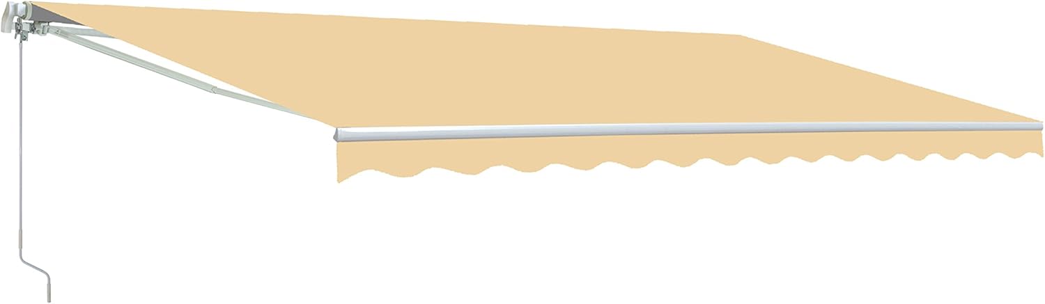 ALEKO AWM16X10IVORY29 Retractable Motorized Patio Awning 16 x 10 Feet Ivory