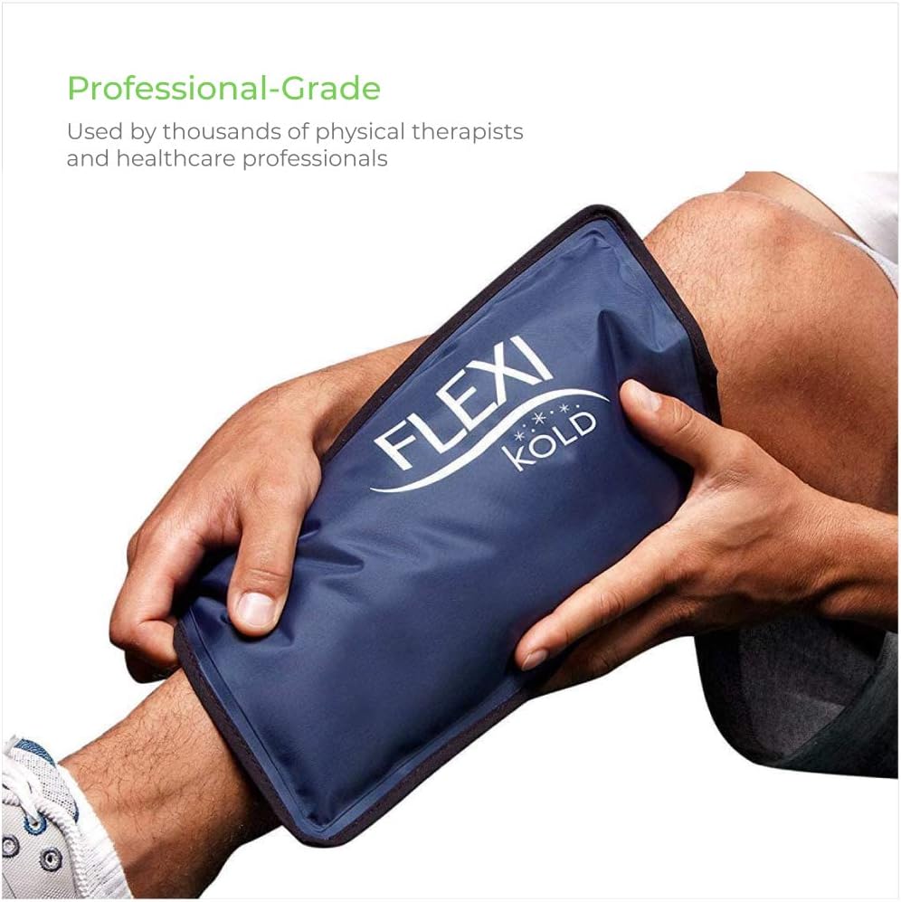 FlexiKold Gel Ice Pack (Standard Large: 10.5" x 14.5") - Two (2) Reusable Cold Therapy Packs (for Pain and Injuries to Knee, Shoulder, Foot, Back, Ankle, Neck, Hip, Wrist) - 6300-COLD: Health & Personal Care