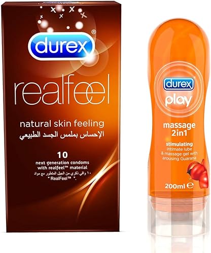 Durex Set of Real Feel Condoms 10 Pieces with Massage Gel 200ml price in  UAE | Amazon UAE | kanbkam