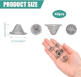 Jeufun 40pcs Stainless Steel Pipe Screens Filter Adjustable Size Mesh Bowl view 2