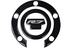 ADEADE Carbon Fiber Look Gas Fuel Tank Cap Cover Sticker Decal Compatible with Yamaha YZF R7 2021 2022 2023 2024, Black, RTF34F