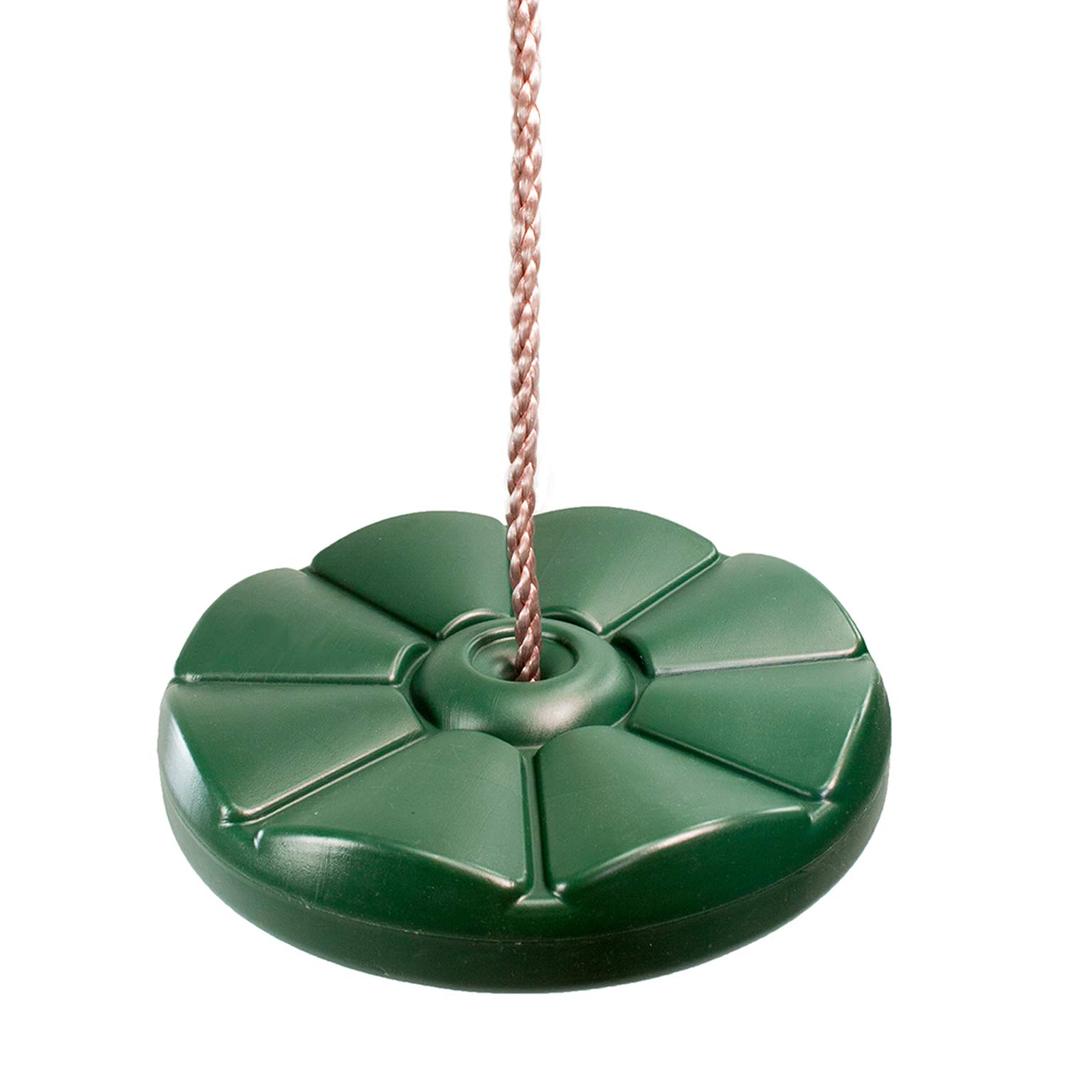 Garden Games Green Monkey Button Disc or Disk Swing Seat with Adjustable Silky Weatherproof Rope
