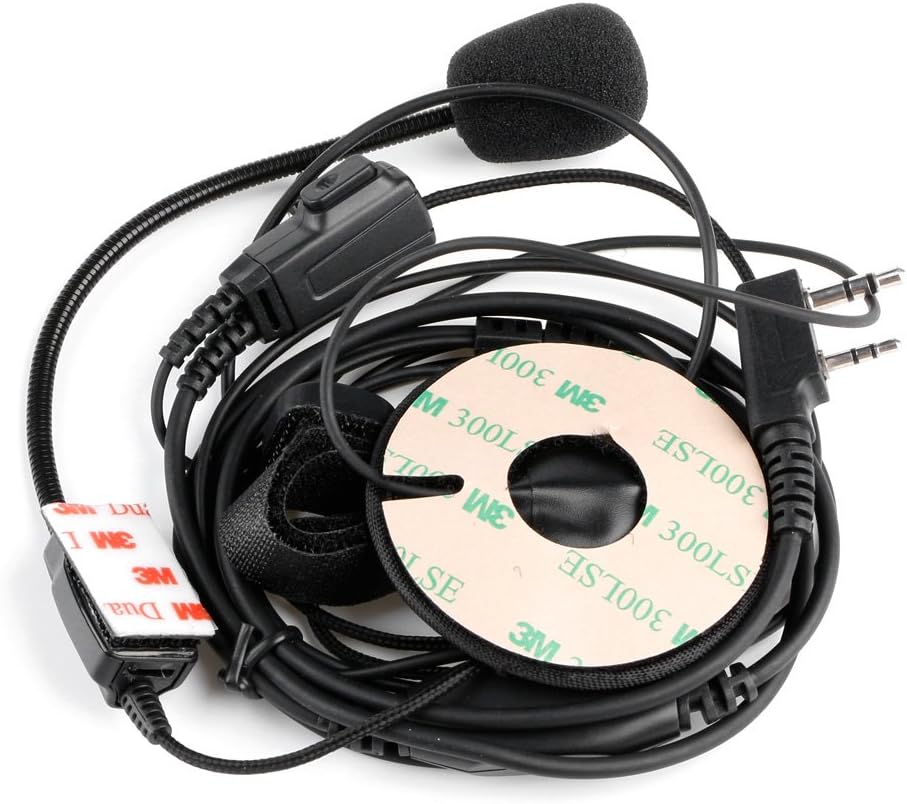 LIYUDL 2Pin Helmet Motorcycle Race Two Way Radio Headset Microphone For Kenwood Baofeng