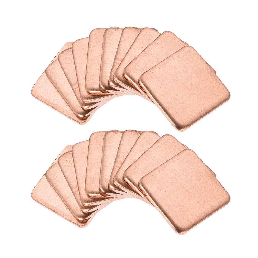 sourcing map Flat IC Chipset Thermal Copper Heatsink for CPU GPU 15 x 15 x 1.5mm 20pcs