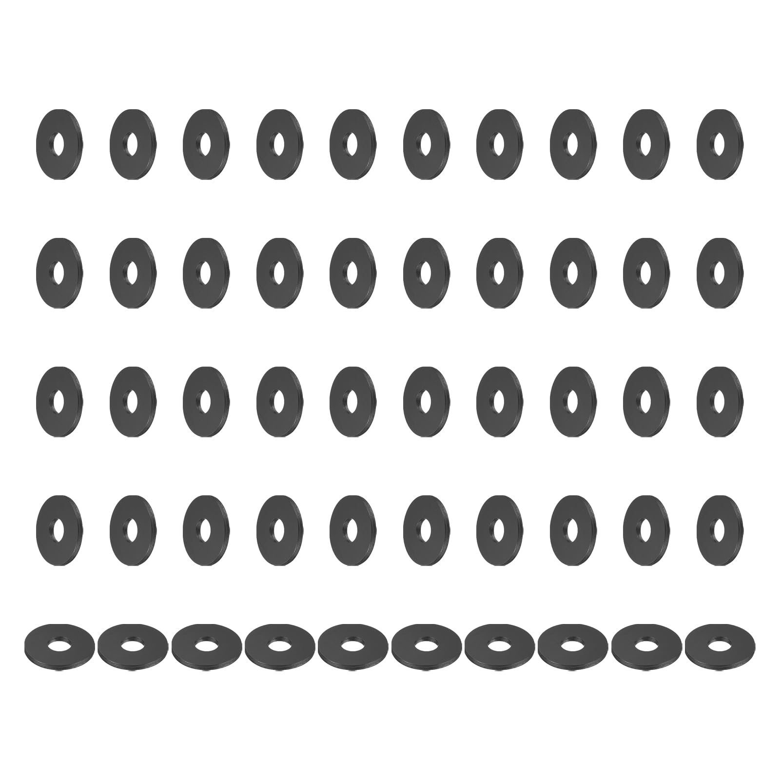 PATIKIL Nylon Flat Washers, 50 Pieces 0.24" ID 0.67" OD 0.06" Thickness Plastic Seal Gaskets Ring Flat Spacer for Sealing Plumbing Faucet Hose, Black